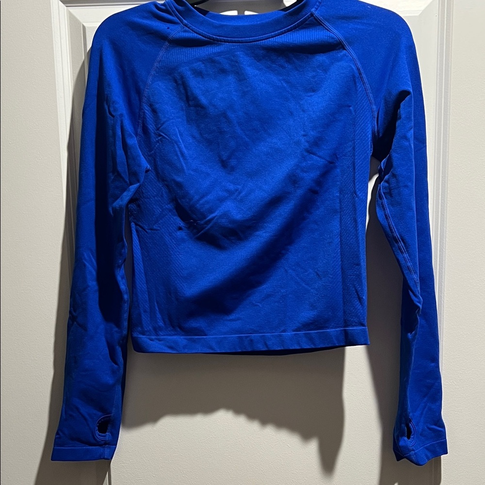 Vibrant Blue Long Sleeve Workout Top